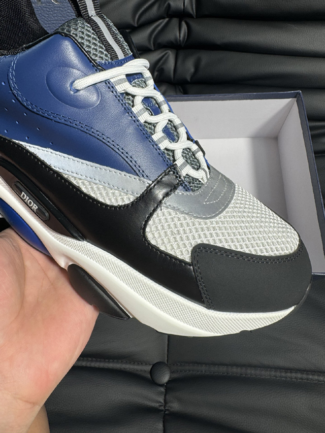 ブランド 靴 買取【ディオール】DIOR B22 スニーカー ダッドスニーカー ブルー ブラック グレー 厚底 メッシュ レザー パッチワーク オブリーク 柄 レース ディオール靴メンズ - 画像 (7)