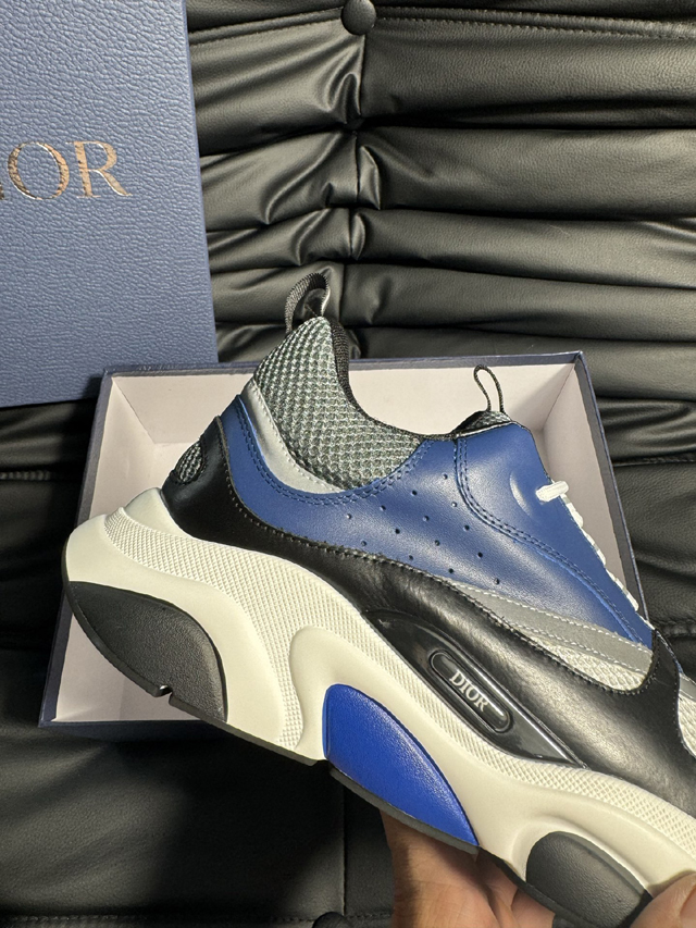 ブランド 靴 買取【ディオール】DIOR B22 スニーカー ダッドスニーカー ブルー ブラック グレー 厚底 メッシュ レザー パッチワーク オブリーク 柄 レース ディオール靴メンズ - 画像 (8)