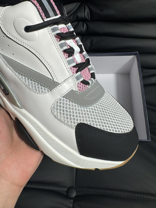 ブランド 靴 買取【ディオール】DIOR B22 スニーカー ダッドスニーカー ホワイト ピンク ブラック 厚底 ガムソール メッシュ レザー パッチワーク オブリーク 柄 レース メンズ レディース シューズ ディオール靴サイズ - 画像 (6)