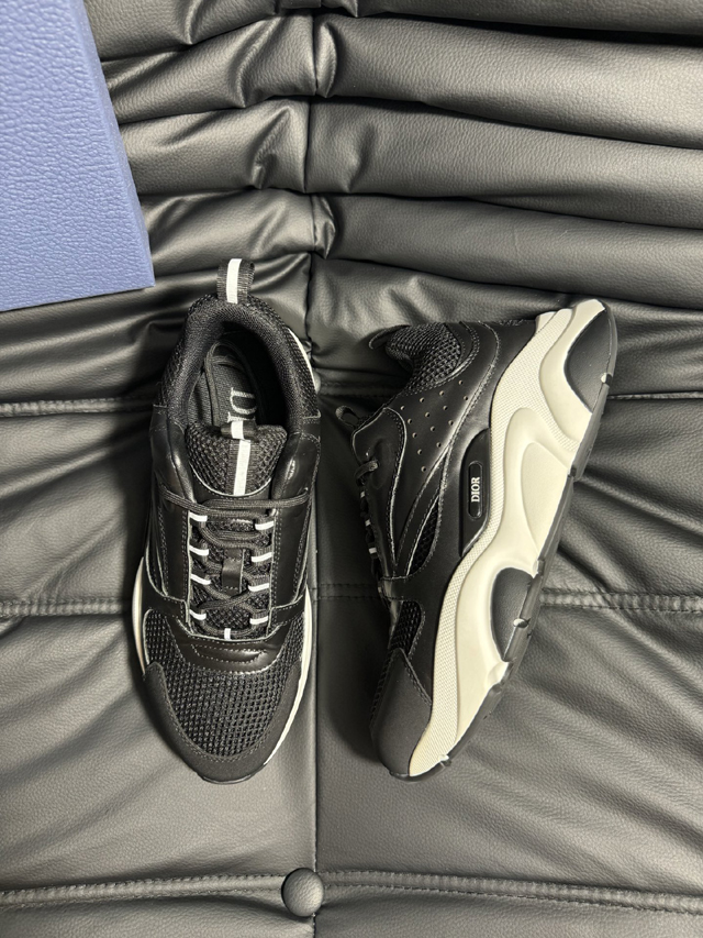 ブランド 靴 買取【ディオール】DIOR B22 スニーカー ダッドスニーカー ブラック ホワイト モノトーン 厚底 メッシュ レザー パッチワーク オブリーク 柄 レース メンズ dior スニーカーメンズ - 画像 (2)