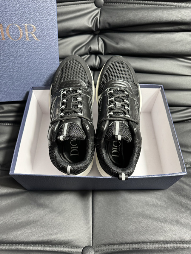ブランド 靴 買取【ディオール】DIOR B22 スニーカー ダッドスニーカー ブラック ホワイト モノトーン 厚底 メッシュ レザー パッチワーク オブリーク 柄 レース メンズ dior スニーカーメンズ - 画像 (4)