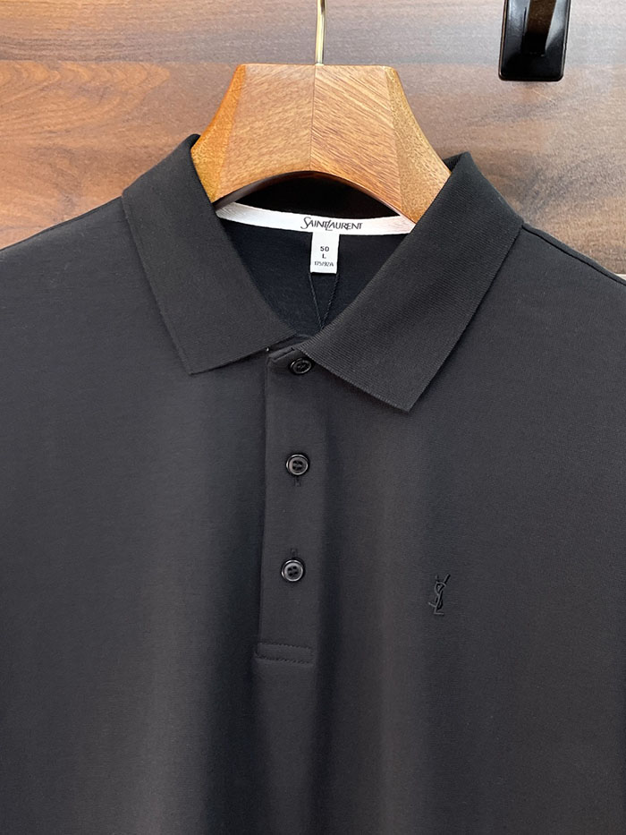 超人気 サンローランスーパーコピー 専門店 ZEGNA コットン100% 2026年春夏 スマートカジュアル ポロ襟Tシャツ JP26020109Z サンローラン ポロシャツ メンズ ブラック - 画像 (9)