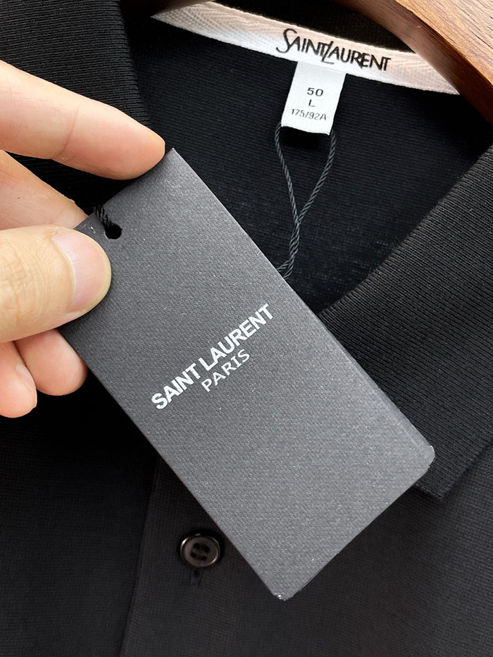 超人気 サンローランスーパーコピー 専門店 ZEGNA コットン100% 2026年春夏 スマートカジュアル ポロ襟Tシャツ JP26020109Z サンローラン ポロシャツ メンズ ブラック - 画像 (6)