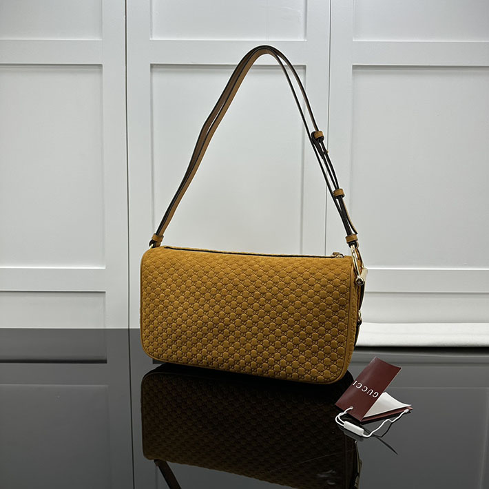 グッチ バッグ アウトレット 店舗 GUCCI ハーフホースビットGGモノグラムエンボススエードバッグ イエロー 860787AAEE72118 グッチ ショルダーバッグ 人気順 - 画像 (7)