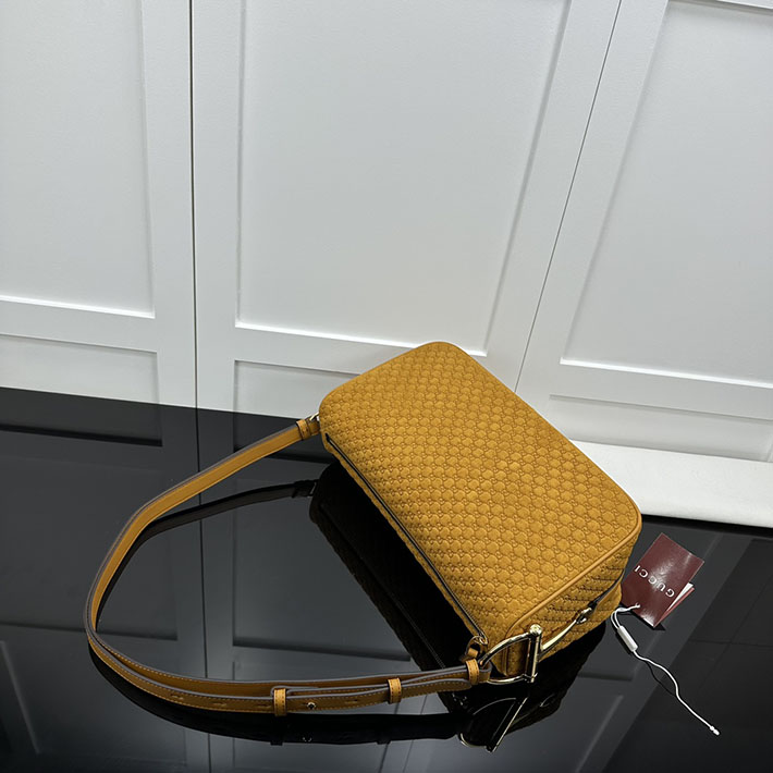 グッチ バッグ アウトレット 店舗 GUCCI ハーフホースビットGGモノグラムエンボススエードバッグ イエロー 860787AAEE72118 グッチ ショルダーバッグ 人気順 - 画像 (6)