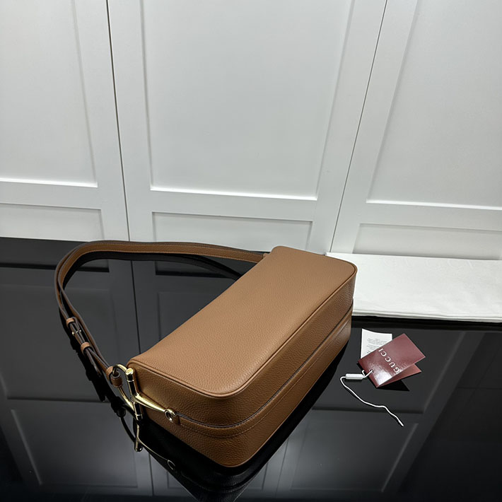 グッチ バッグ アウトレット 店舗 GUCCI ハーフホースビットGGモノグラムエンボススエードバッグ ブラウン 2703269 グッチ ショルダーバッグ レディース - 画像 (6)