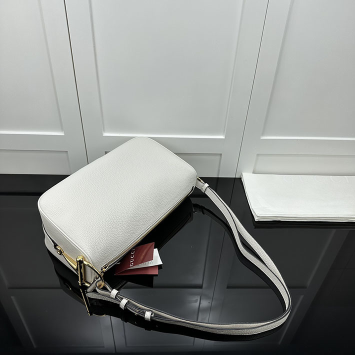グッチ バッグ アウトレット 店舗 GUCCI ハーフホースビットGGモノグラムエンボススエードバッグ ホワイト 2703270 グッチ ショルダーバッグ アウトレット - 画像 (6)