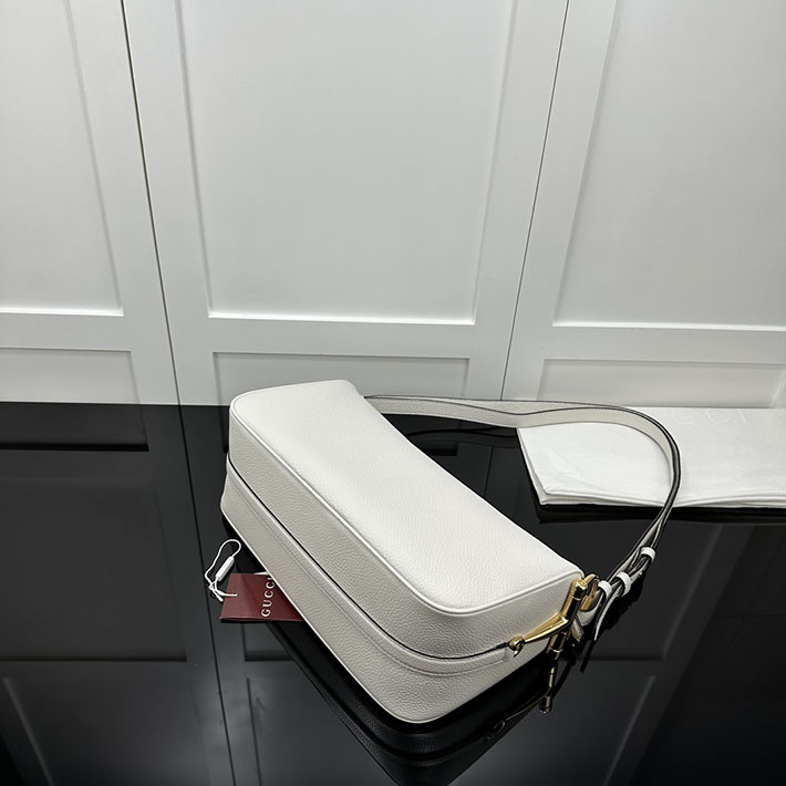 グッチ バッグ アウトレット 店舗 GUCCI ハーフホースビットGGモノグラムエンボススエードバッグ ホワイト 2703270 グッチ ショルダーバッグ アウトレット - 画像 (5)