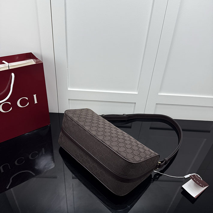 グッチ バッグ アウトレット 店舗 GUCCI ハーフ ホースビット ミディアム ショルダーバッグ ダークブラウン 860787 FAFV2 2140 GUCCI バッグ 新作 - 画像 (5)