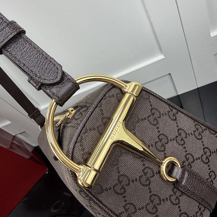 グッチ バッグ アウトレット 店舗 GUCCI ハーフ ホースビット ミディアム ショルダーバッグ ダークブラウン 860787 FAFV2 2140 GUCCI バッグ 新作 - 画像 (4)