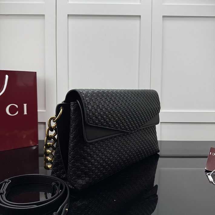 グッチ バッグ アウトレット 店舗 GUCCI GGパターン ラージ スエード GG ショルダーバッグ ブラック 857362 AAF1I 1000 グッチ バッグ 革 - 画像 (9)