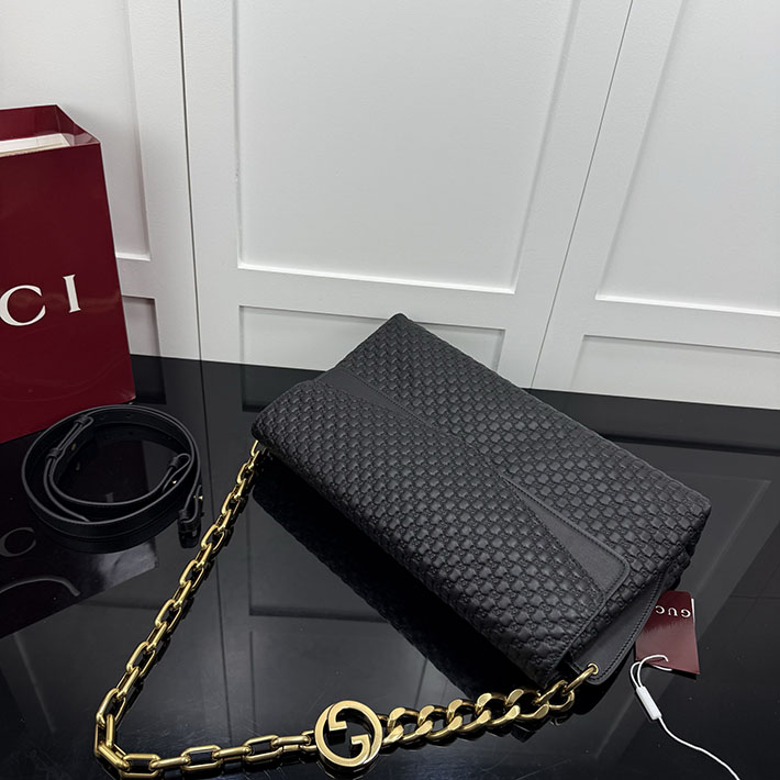グッチ バッグ アウトレット 店舗 GUCCI GGパターン ラージ スエード GG ショルダーバッグ ブラック 857362 AAF1I 1000 グッチ バッグ 革 - 画像 (7)