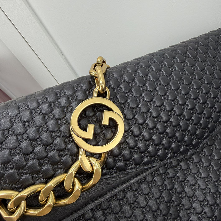 グッチ バッグ アウトレット 店舗 GUCCI GGパターン ラージ スエード GG ショルダーバッグ ブラック 857362 AAF1I 1000 グッチ バッグ 革 - 画像 (5)