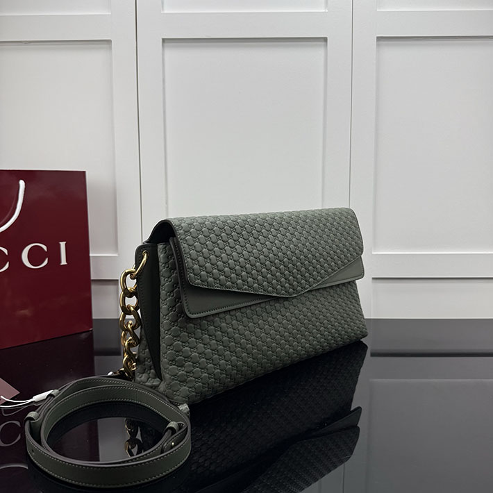 グッチ バッグ アウトレット 店舗 GUCCI GGパターン ラージ スエード GG ショルダーバッグ グリーン 857362 AAF1I 3403 グッチ バッグ 値段 - 画像 (9)