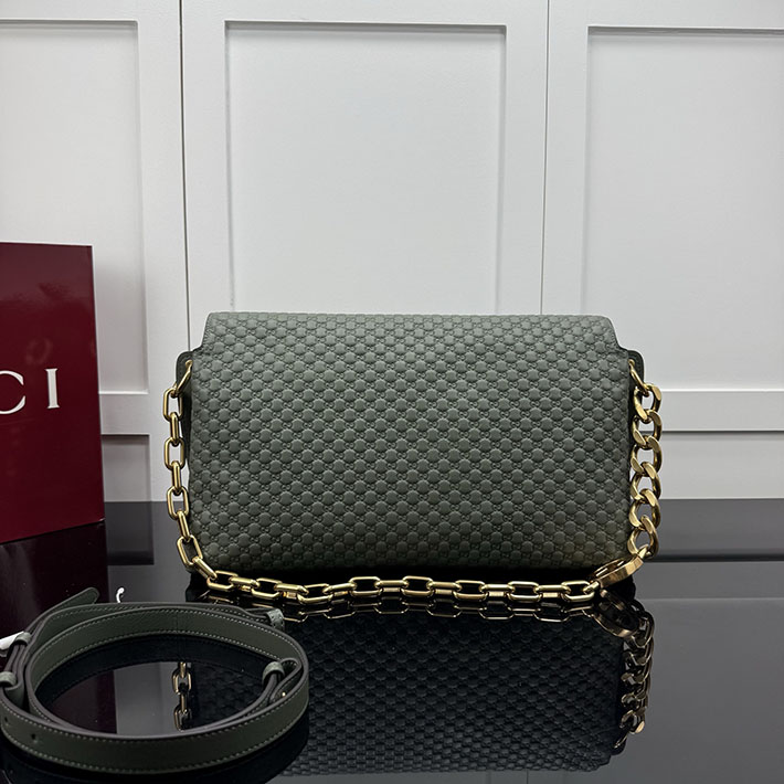 グッチ バッグ アウトレット 店舗 GUCCI GGパターン ラージ スエード GG ショルダーバッグ グリーン 857362 AAF1I 3403 グッチ バッグ 値段 - 画像 (8)