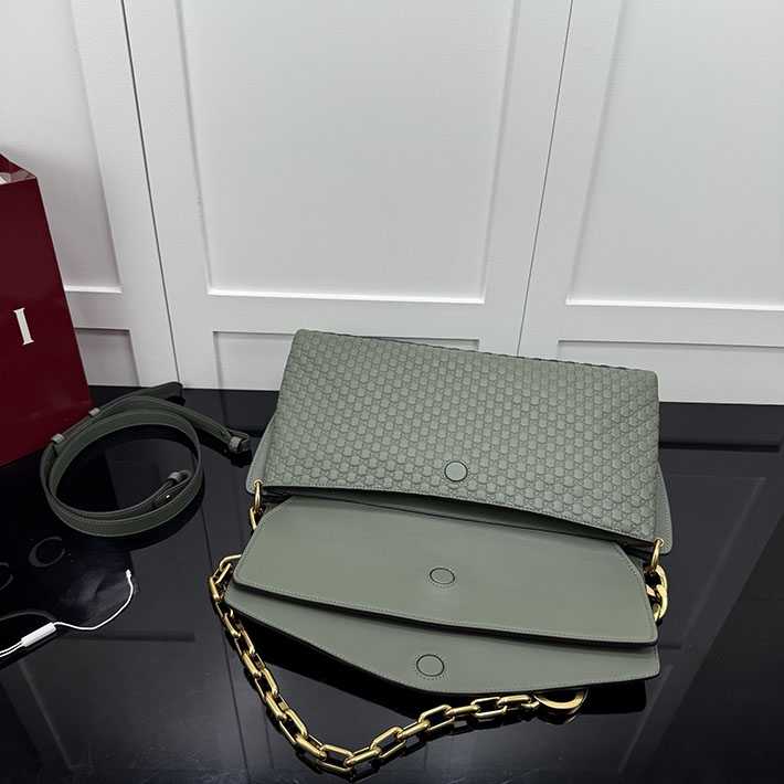 グッチ バッグ アウトレット 店舗 GUCCI GGパターン ラージ スエード GG ショルダーバッグ グリーン 857362 AAF1I 3403 グッチ バッグ 値段 - 画像 (4)