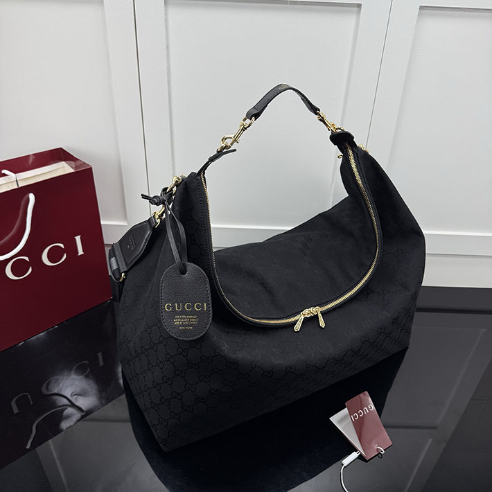 グッチ バッグ アウトレット 店舗 GUCCI GGキャンバス ホーボーショルダーバッグ ブラック A00B49 AAHHD 1094 グッチ ショルダーバッグ 安い - 画像 (9)