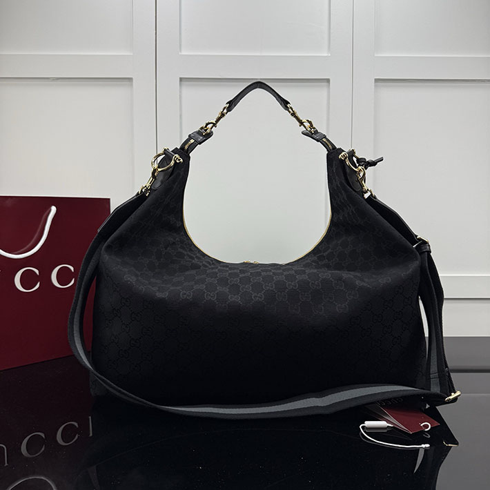 グッチ バッグ アウトレット 店舗 GUCCI GGキャンバス ホーボーショルダーバッグ ブラック A00B49 AAHHD 1094 グッチ ショルダーバッグ 安い - 画像 (8)