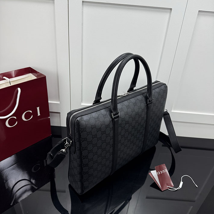 グッチ バッグ アウトレット 店舗 GUCCI エッセンス クラシック ミディアム ブリーフケース ブラック A0007X FAF8A 1000 グッチ ビジネスバッグ メンズ - 画像 (9)