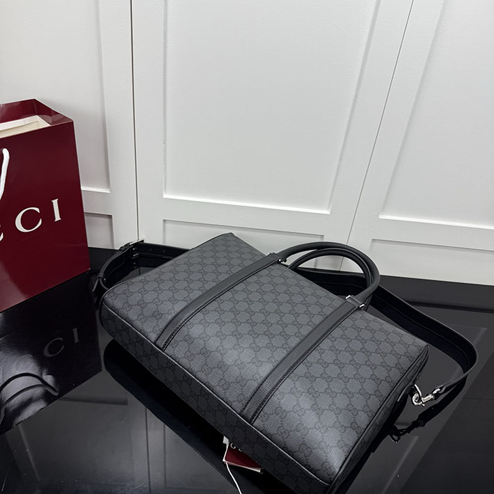 グッチ バッグ アウトレット 店舗 GUCCI エッセンス クラシック ミディアム ブリーフケース ブラック A0007X FAF8A 1000 グッチ ビジネスバッグ メンズ - 画像 (6)
