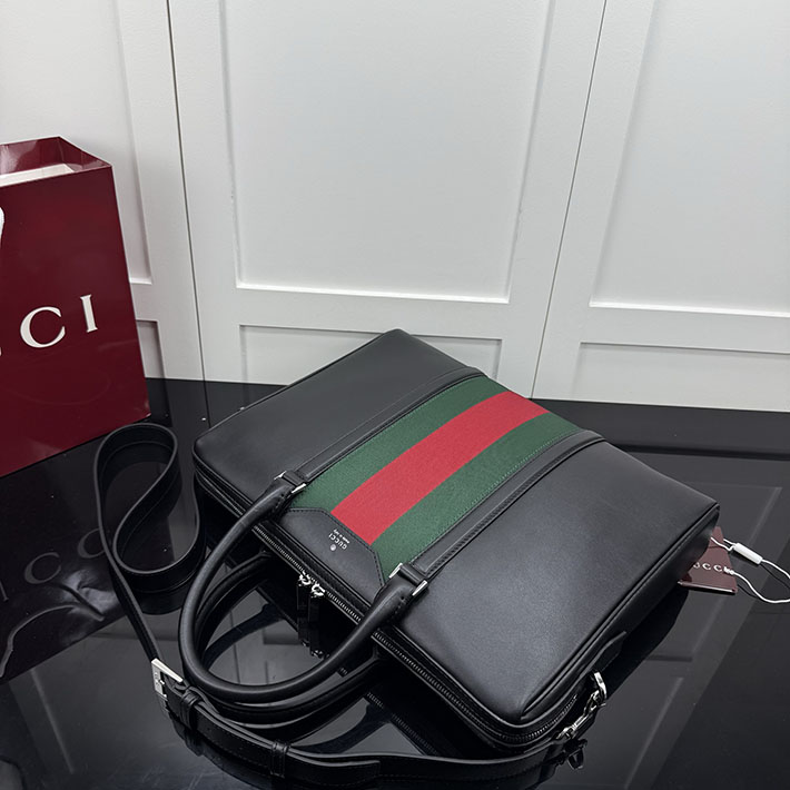 グッチ バッグ アウトレット 店舗 GUCCI メガ ウェブ トレードマーク ミディアム ブリーフケース ブラック A0007X AAGSU 1053 グッチ ビジネスバッグ アウトレット - 画像 (7)