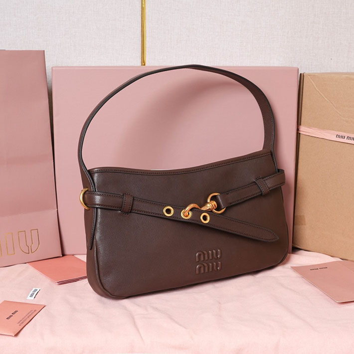 ミュウミュウ バッグ アウトレット 店舗 MiuMiu アバンチュール ナッパレザー バッグ レギュラー ブライアウッド 5BC182_2BBL_F0NBL MIUMIU バッグ アウトレット - 画像 (9)
