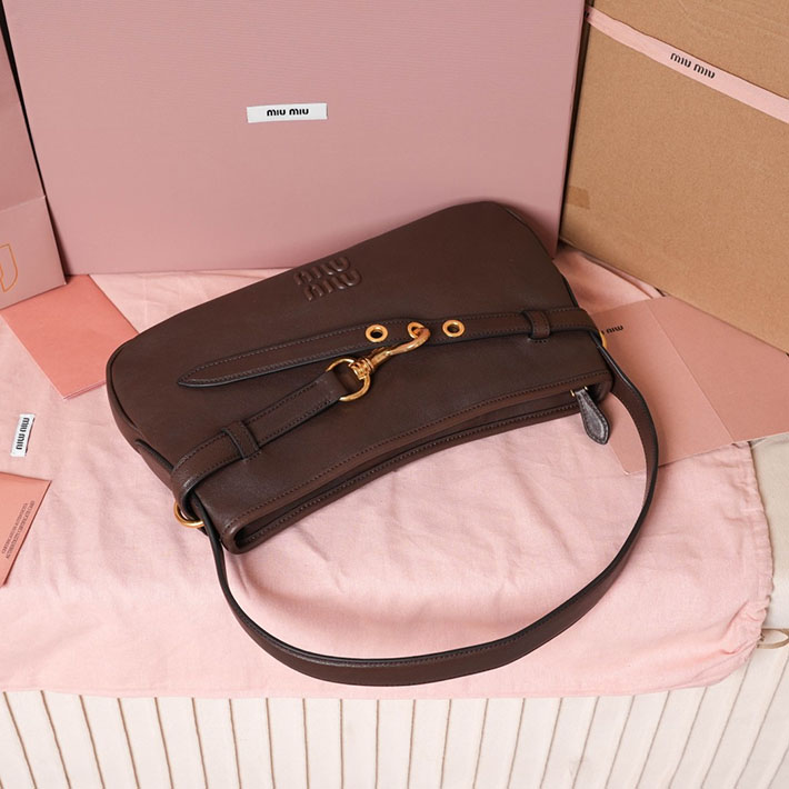 ミュウミュウ バッグ アウトレット 店舗 MiuMiu アバンチュール ナッパレザー バッグ レギュラー ブライアウッド 5BC182_2BBL_F0NBL MIUMIU バッグ アウトレット - 画像 (8)